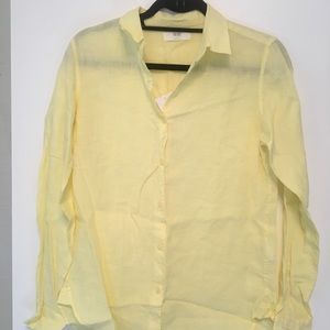 Uniqlo Yellow Linen Button Down Size S
